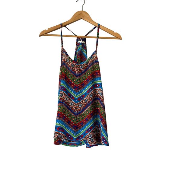 Nabee 🌿Women’s Tank Top | Size Medium | Boho Geometric Print | Strappy Back - Picture 1 of 7